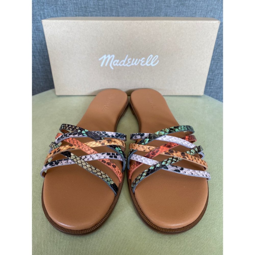 MADEWELL criss cross snake print sandal